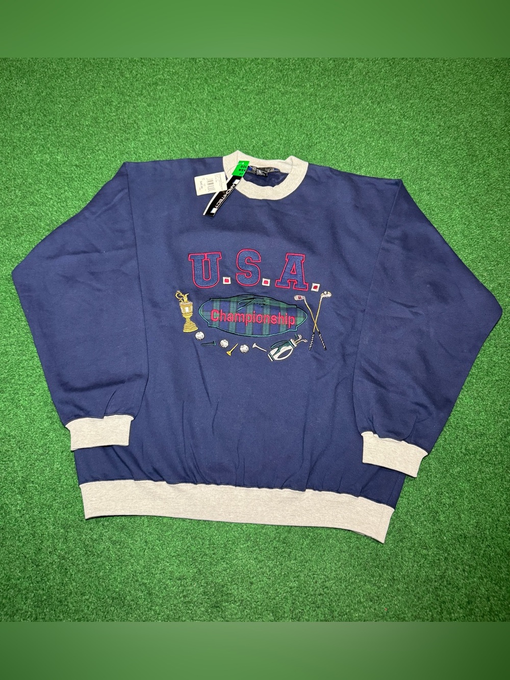 USA Championship Golf Sweatshirt Embroidered Vintage Lrg Architect Crewneck NWT